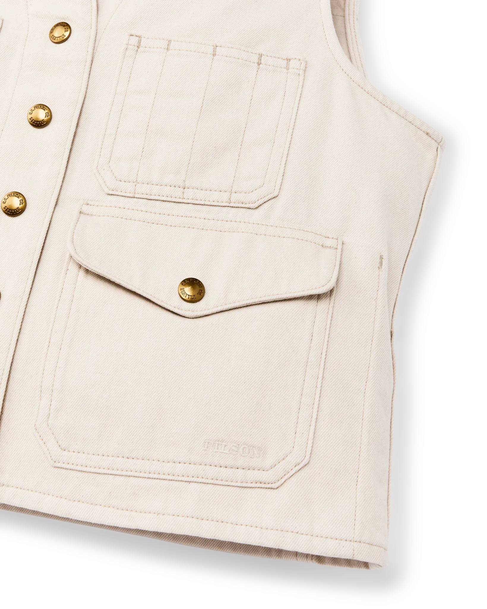 Filson Vest Women's Archive Cruiser Vest in Natural Seed