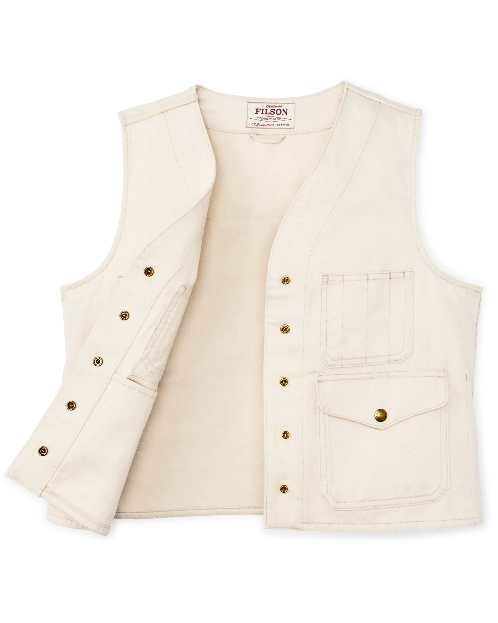 Filson Vest Women's Archive Cruiser Vest in Natural Seed