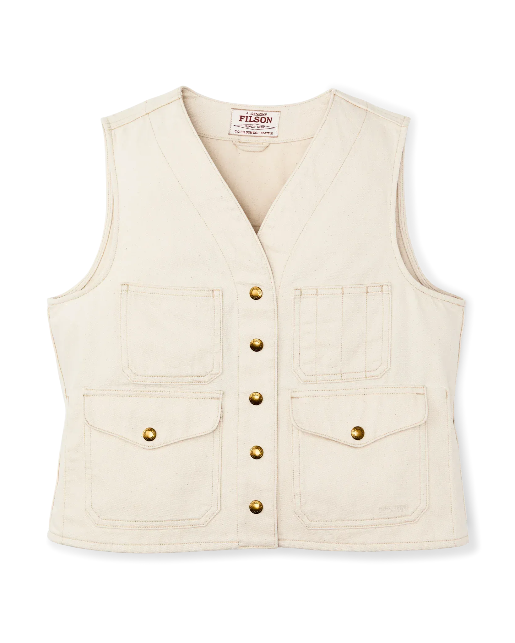 Filson Vest Women's Archive Cruiser Vest in Natural Seed