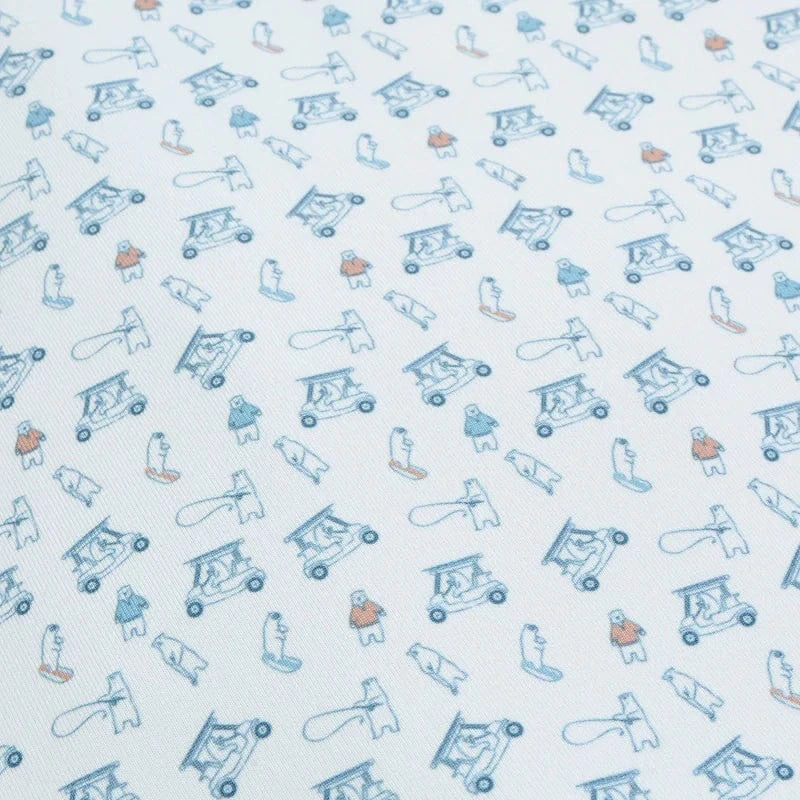 Gen Teal Apparel Polos Stream Green Printed Performance Polo