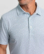 Gen Teal Apparel Polos Sweatered Stag Printed Performance Polo