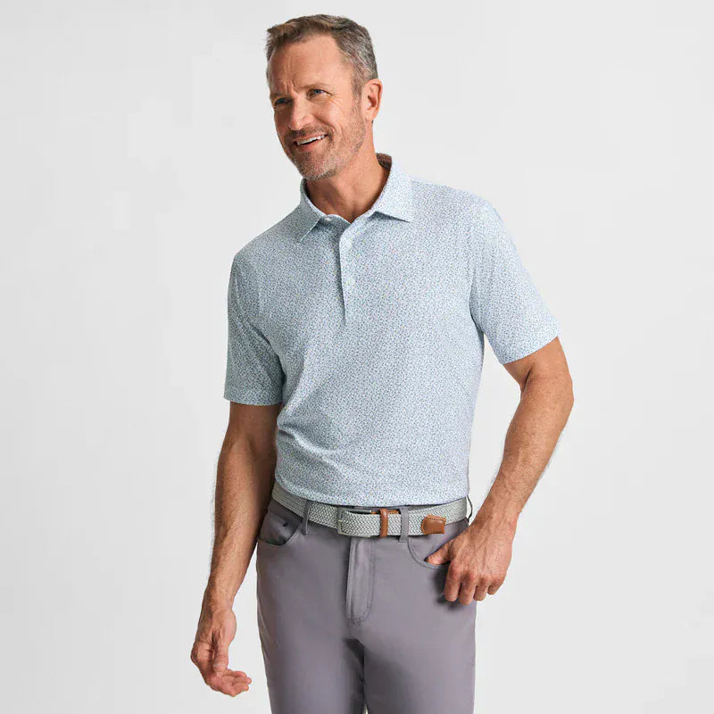 Gen Teal Apparel Polos Sweatered Stag Printed Performance Polo