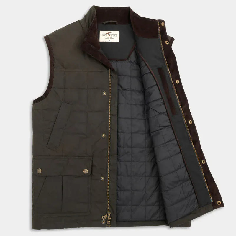 Gen Teal Apparel Vest Merritt Waxed Cotton Vest