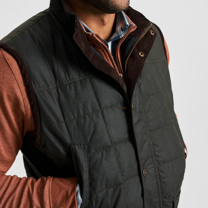 Gen Teal Apparel Vest Merritt Waxed Cotton Vest
