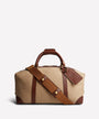 Ghurka Luggage Cavalier I No. 96- Khaki Twill & Vintage Chestnut Leather