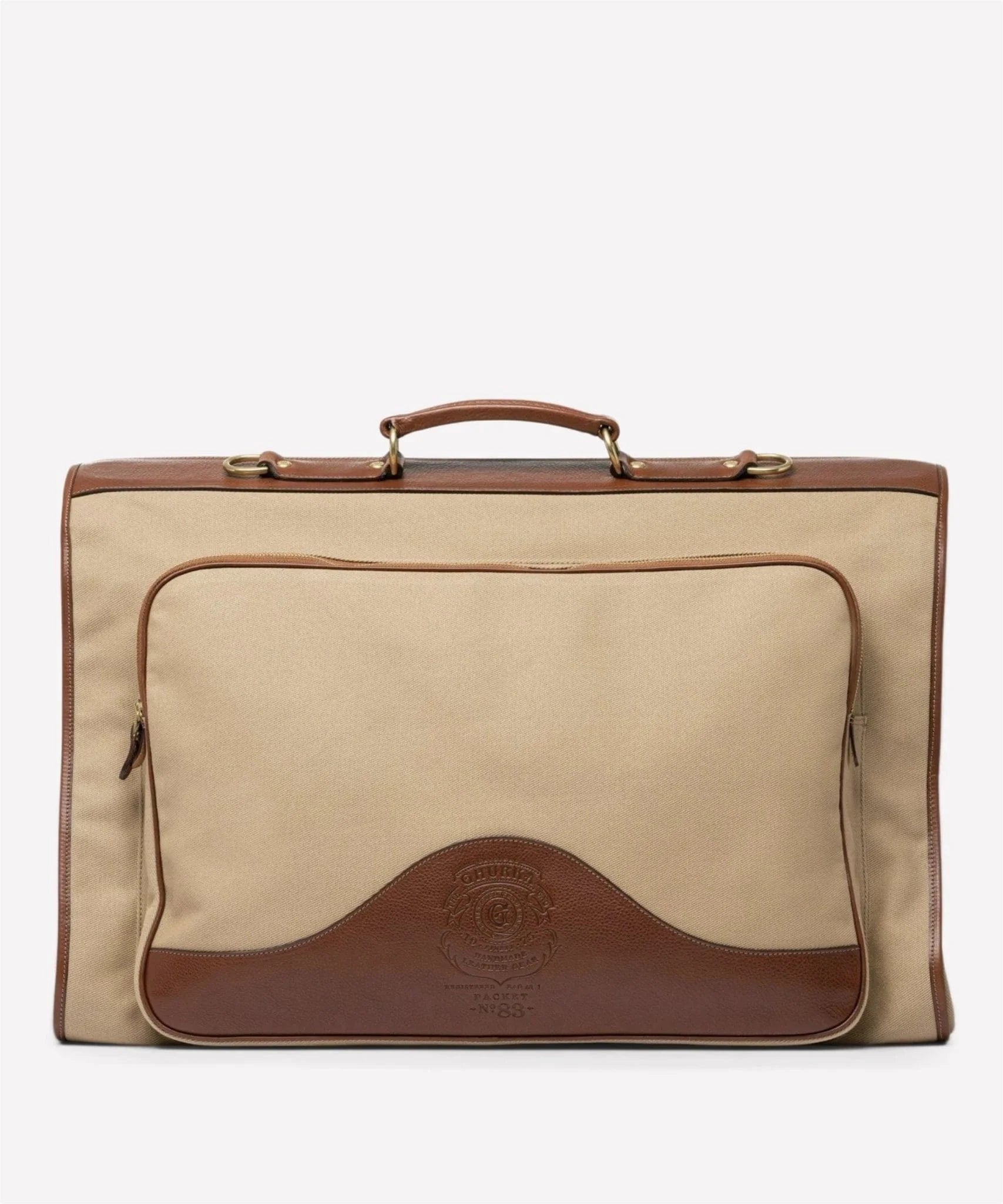 Ghurka Luggage Packet No. 83 - Khaki Twill & Vintage Chestnut Leather