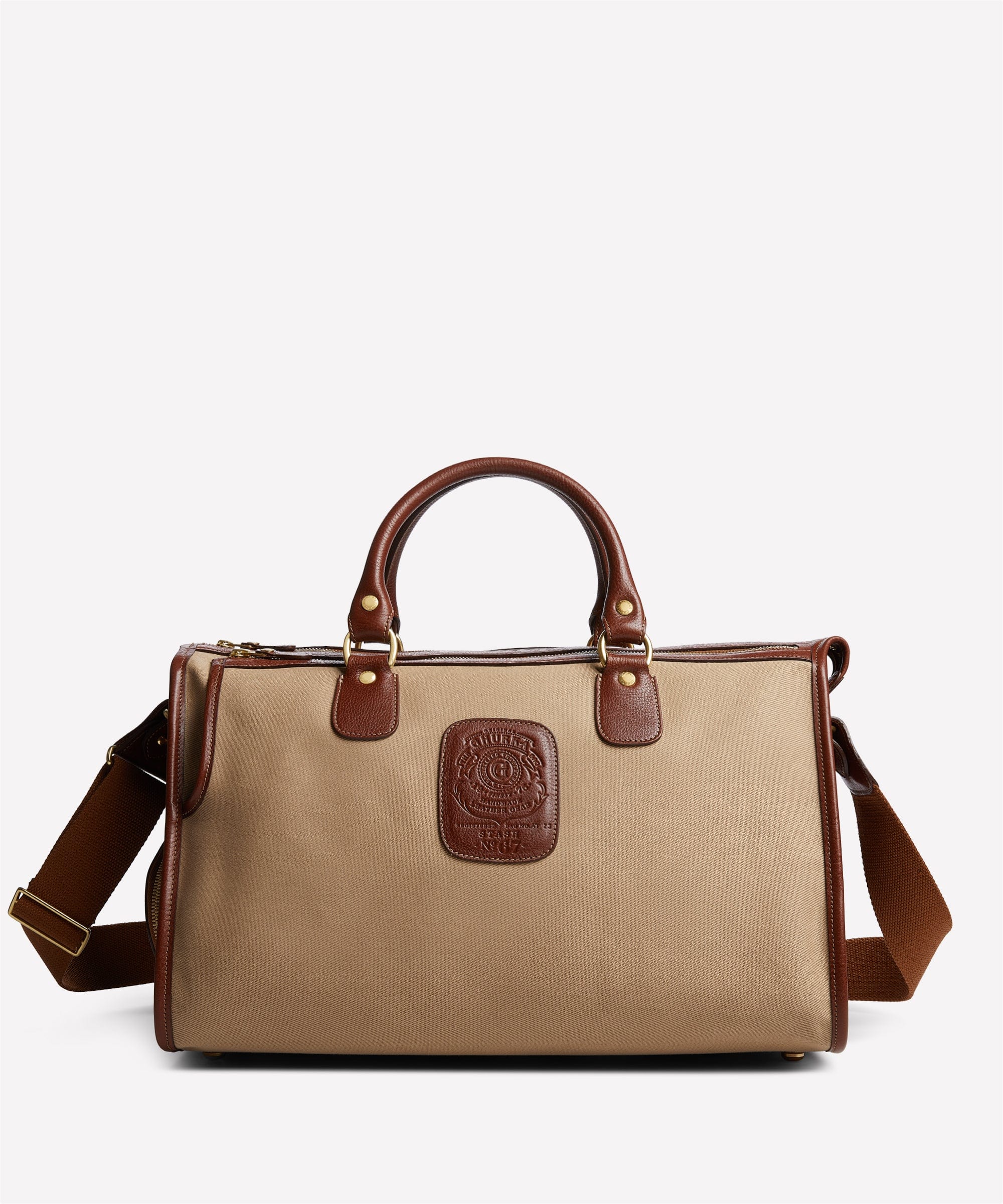 Ghurka Luggage Stash No. 67 - Khaki Twill & Vintage Chestnut Leather