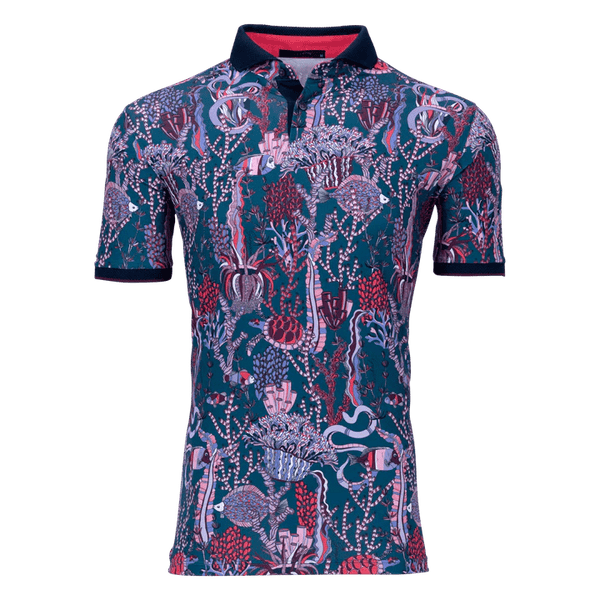 Greyson Polos Underwater Forest Polo - Sea Turtle Green