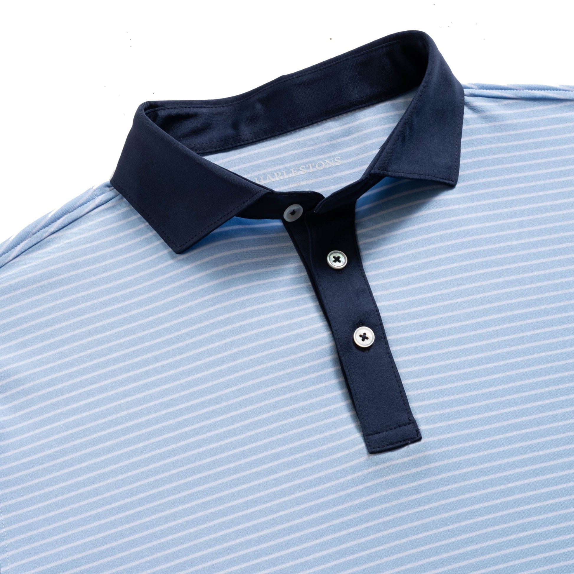 Harlestons Polos The Preston - Chambray & White