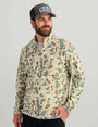 HUK 1/4 Zip 334 / S KC Print Leeward Lightweight Fleece 1/4 Zip