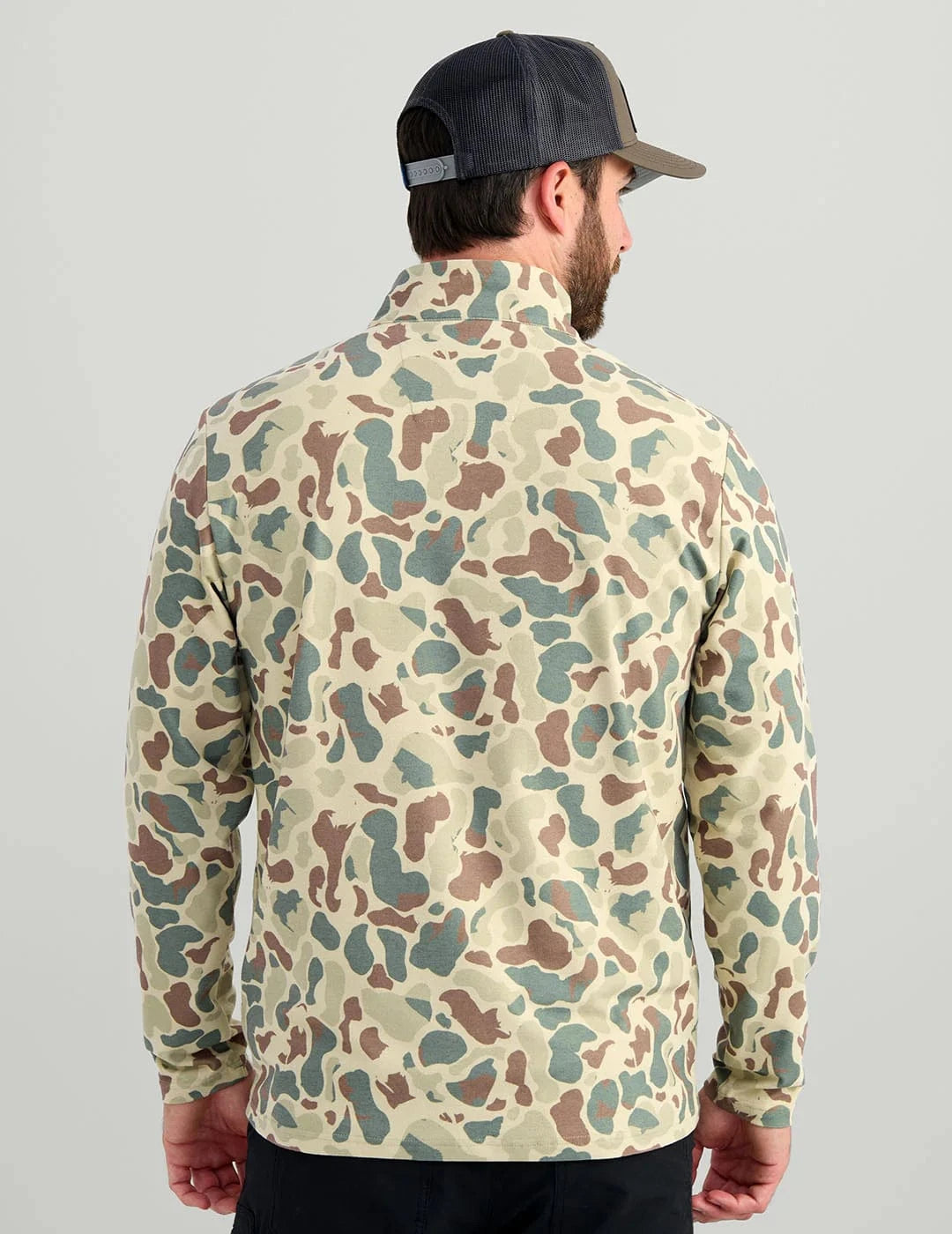 HUK 1/4 Zip KC Print Leeward Lightweight Fleece 1/4 Zip