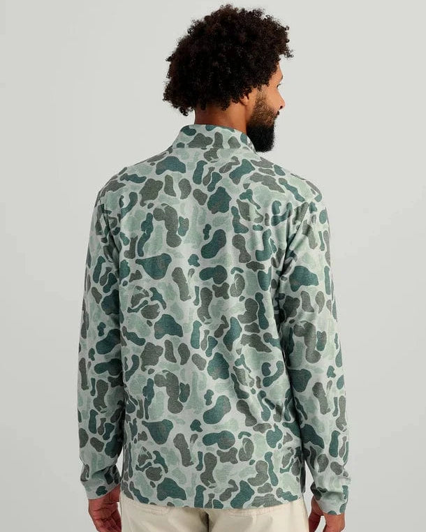 HUK 1/4 Zip KC Print Leeward Lightweight Fleece 1/4 Zip