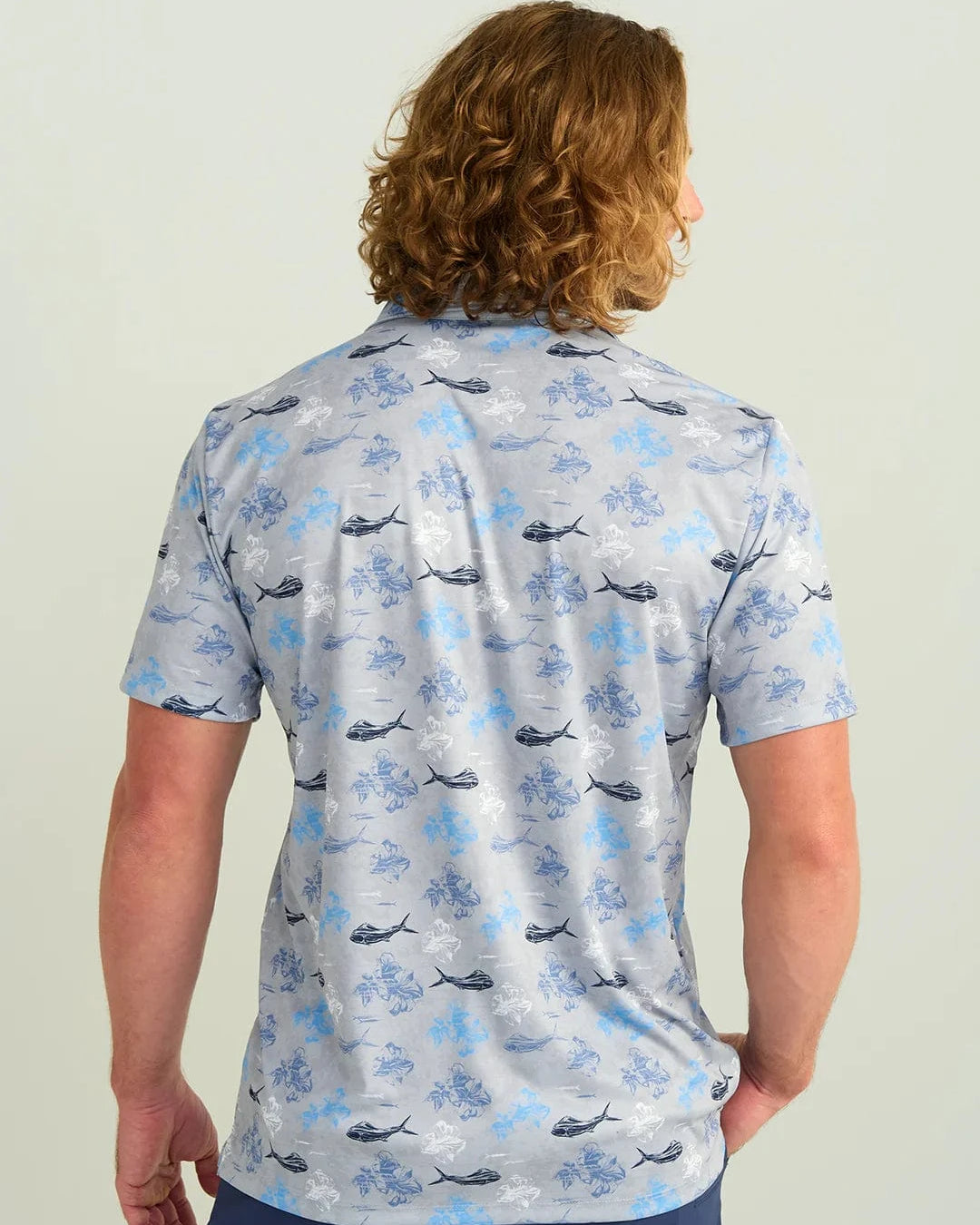 Huk Polos Print Pursuit Performance Polo - Marolina Blue