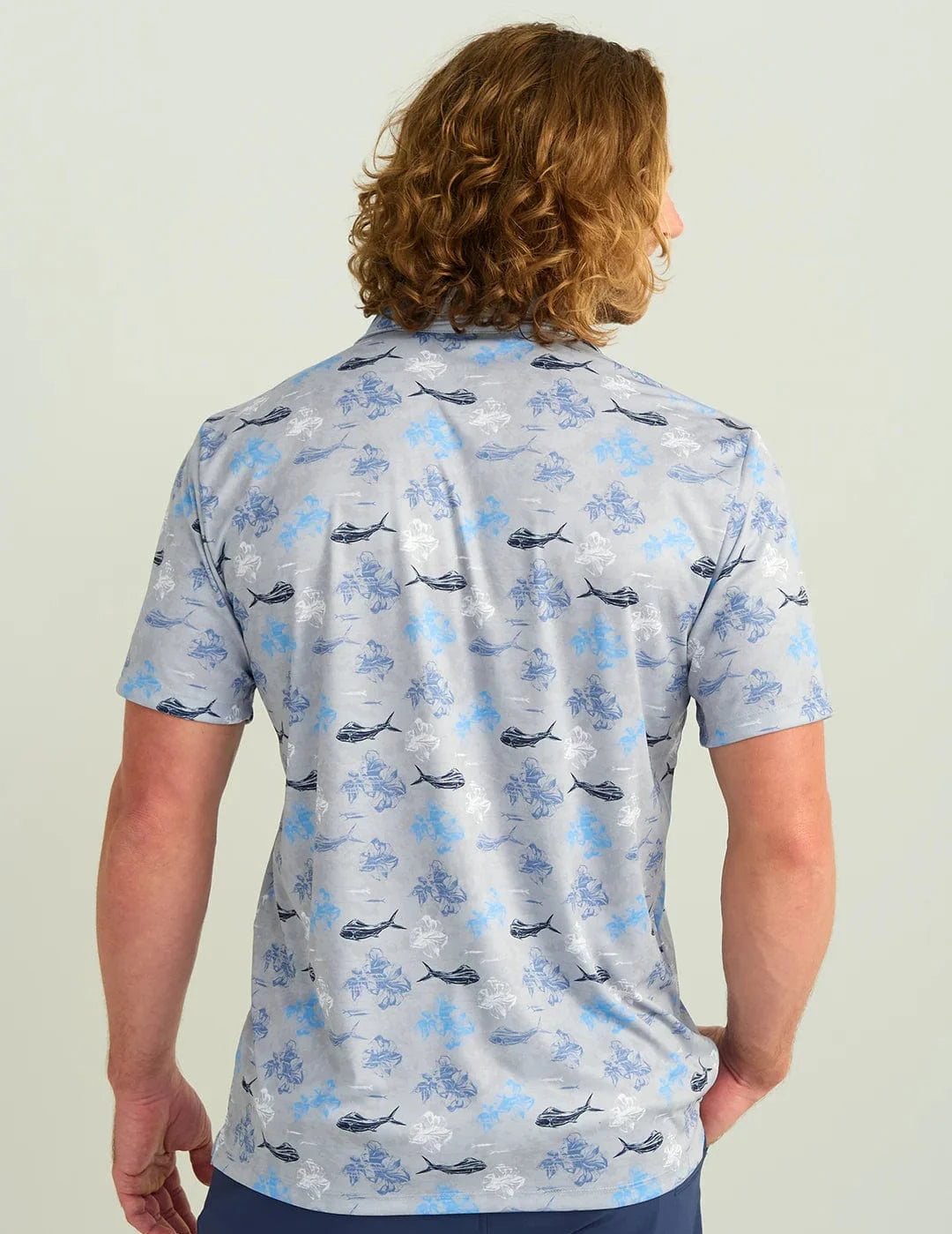 Huk Polos Print Pursuit Performance Polo - Marolina Blue