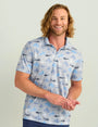 Huk Polos Print Pursuit Performance Polo - Marolina Blue