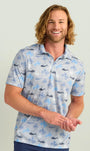 Huk Polos Print Pursuit Performance Polo - Marolina Blue