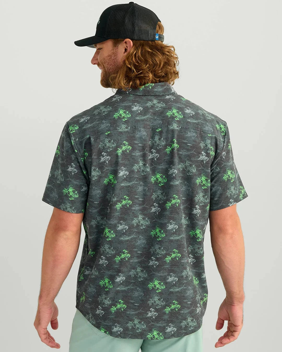 Huk Sport Shirts Kona Button-Down - Black Flying High