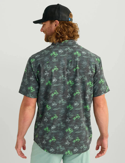 Huk Sport Shirts Kona Button-Down - Black Flying High
