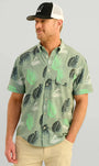 Huk Sport Shirts Kona Button-Down - Fog Green Island Dreaming