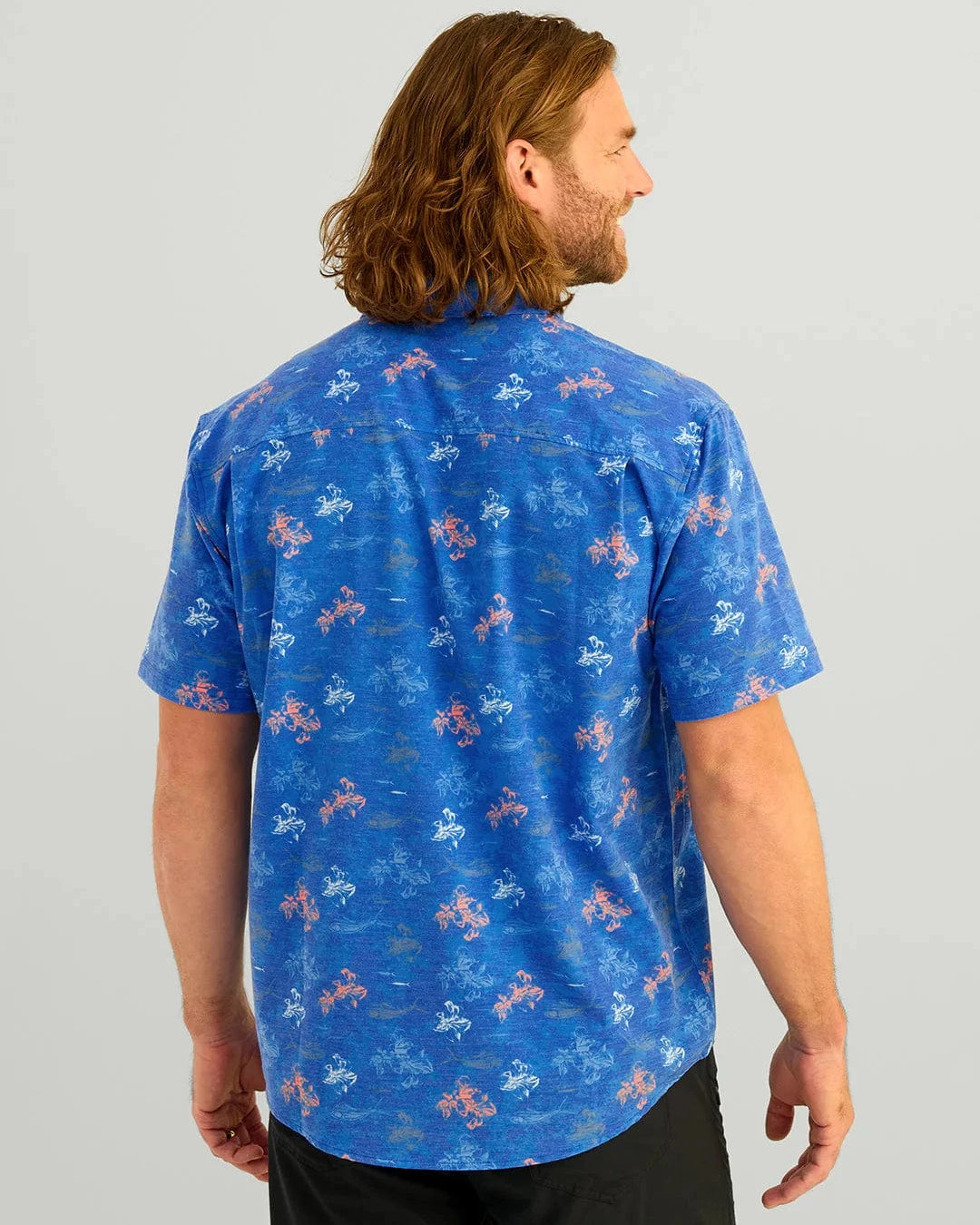 Huk Sport Shirts Kona Button-Down - Ocean Blue Flying High