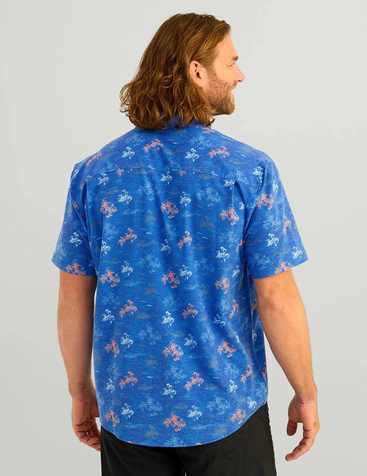 Huk Sport Shirts Kona Button-Down - Ocean Blue Flying High