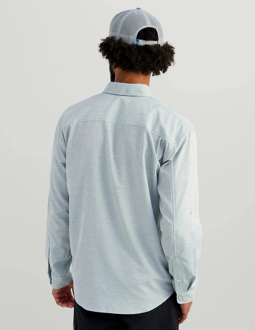 HUK Sport Shirts Tide Point Heathered Ripstop Button-Down