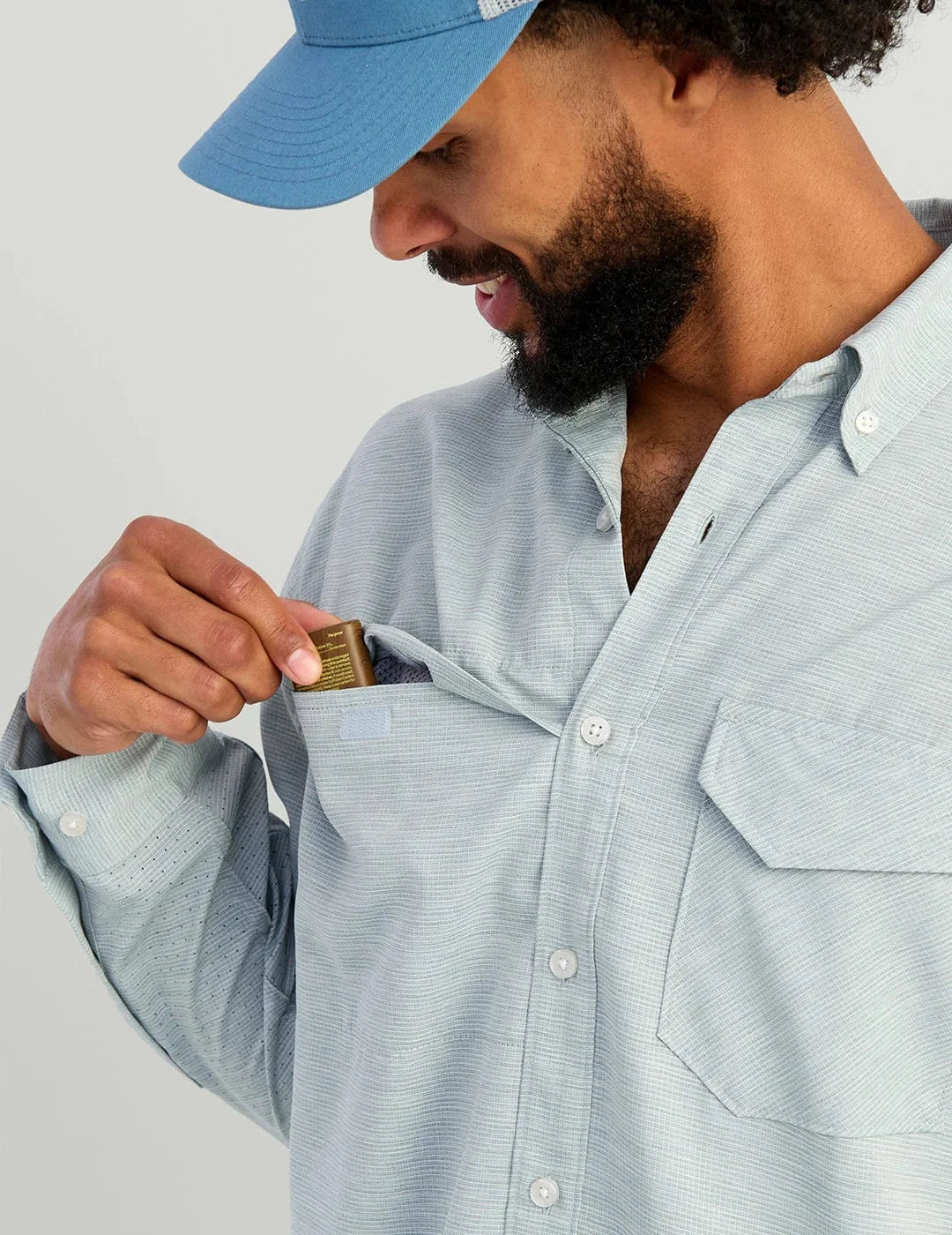 HUK Sport Shirts Tide Point Heathered Ripstop Button-Down