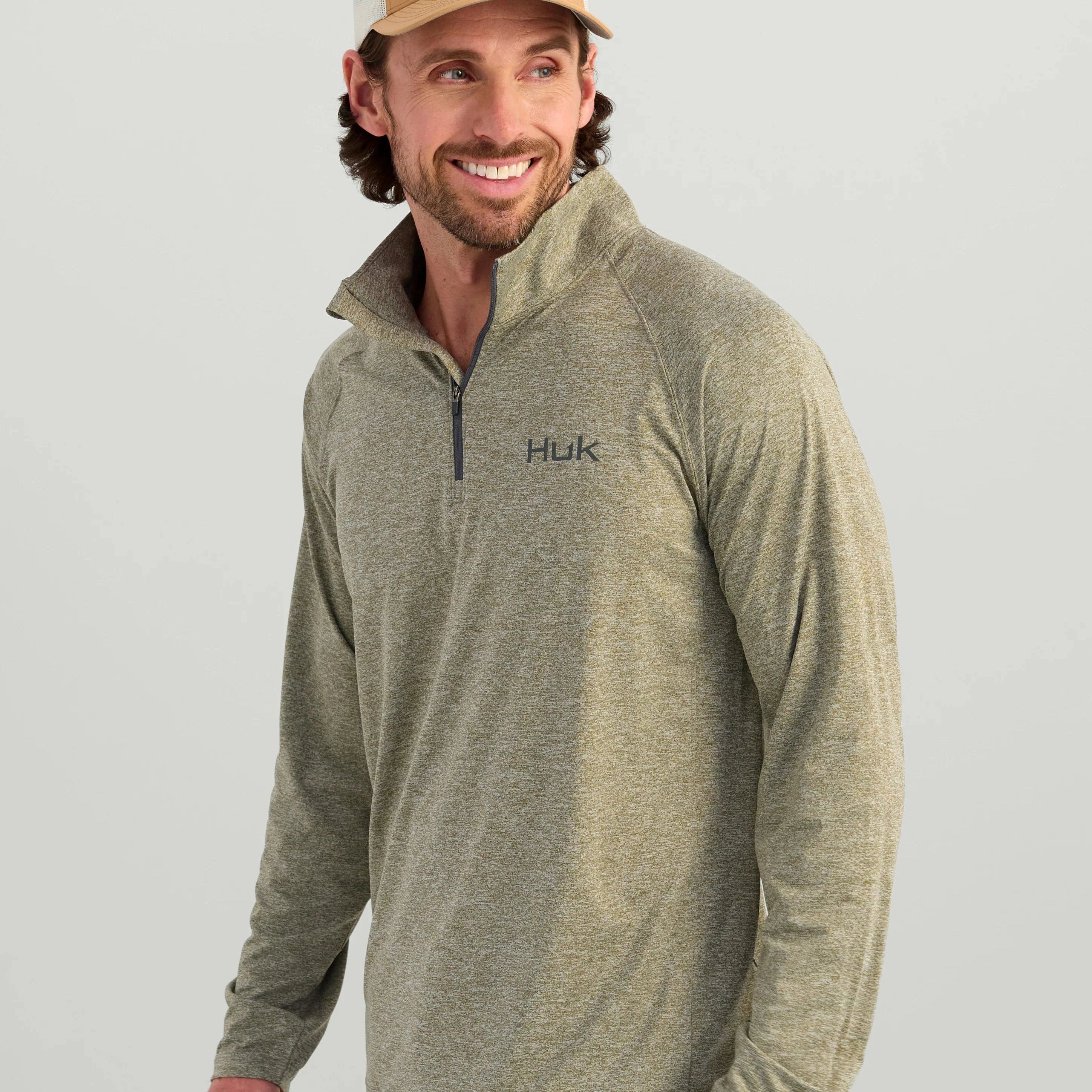 HUK Sweaters Airweight Heather 1/4 Zip