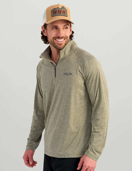 HUK Sweaters Airweight Heather 1/4 Zip