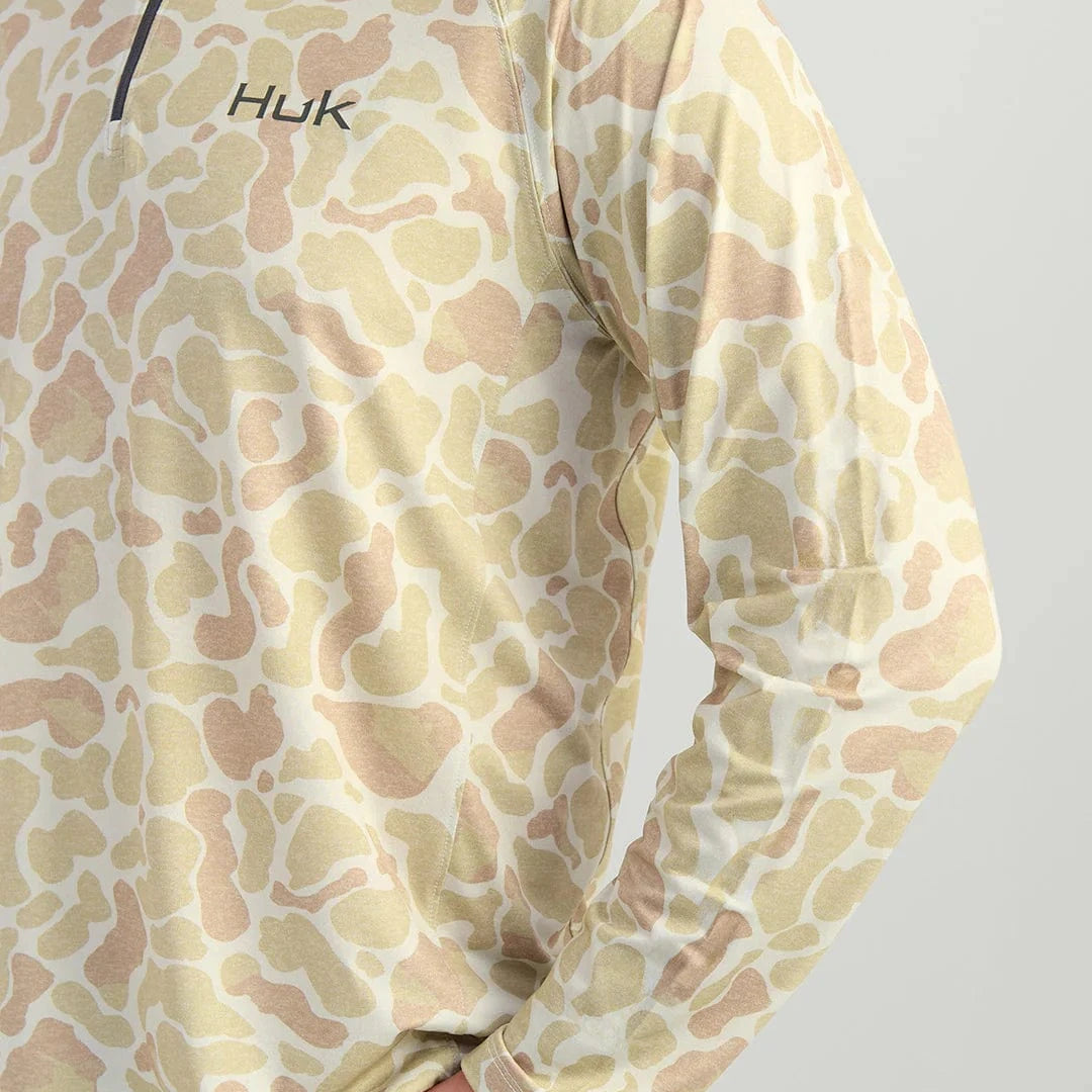 HUK Sweaters Sand Camo / S Airweight KC 1/4 Zip