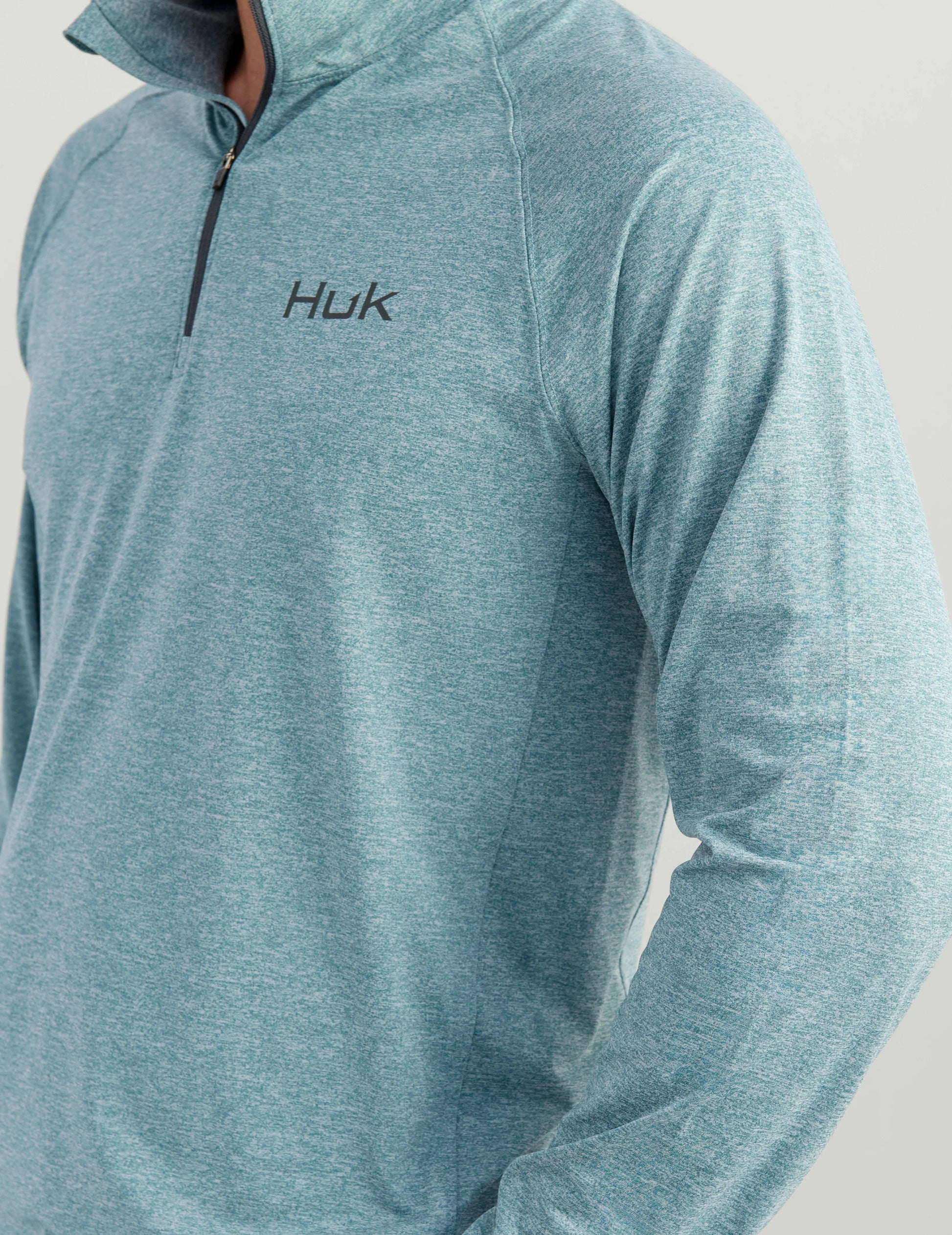 HUK Sweaters Silver Blue Heather / S Airweight Heather 1/4 Zip
