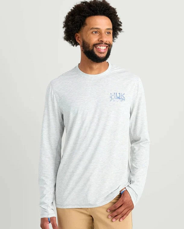 HUK T-Shirts HARBORMIST HTHR / S Drift Long Sleeve Performance Tee