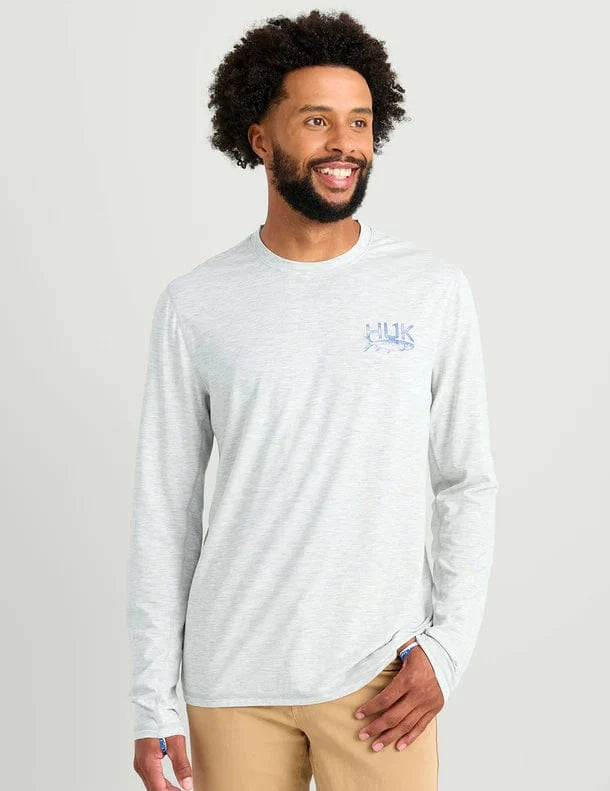 HUK T-Shirts HARBORMIST HTHR / S Drift Long Sleeve Performance Tee