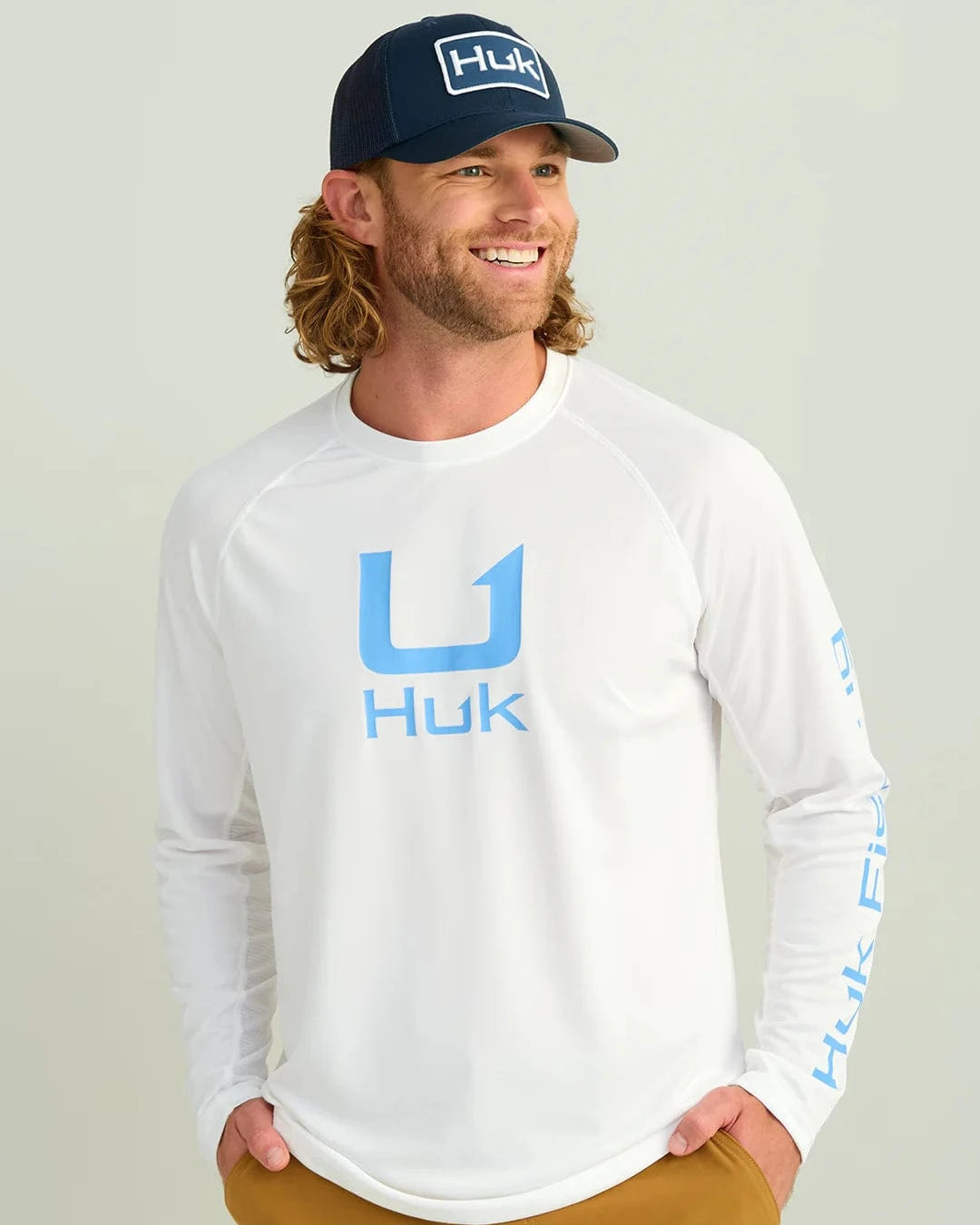 Huk T-Shirts Icon Performance Crew - White