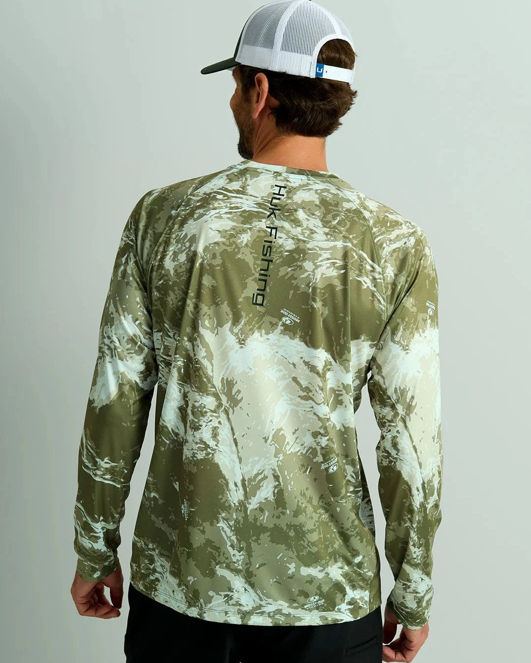 Huk T-Shirts Mossy Oak Pursuit Performance Crew - Mossy Oak Stormwater Freshwater