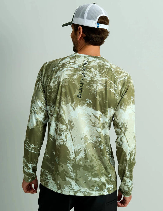 Huk T-Shirts Mossy Oak Pursuit Performance Crew - Mossy Oak Stormwater Freshwater