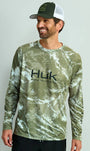 Huk T-Shirts Mossy Oak Pursuit Performance Crew - Mossy Oak Stormwater Freshwater