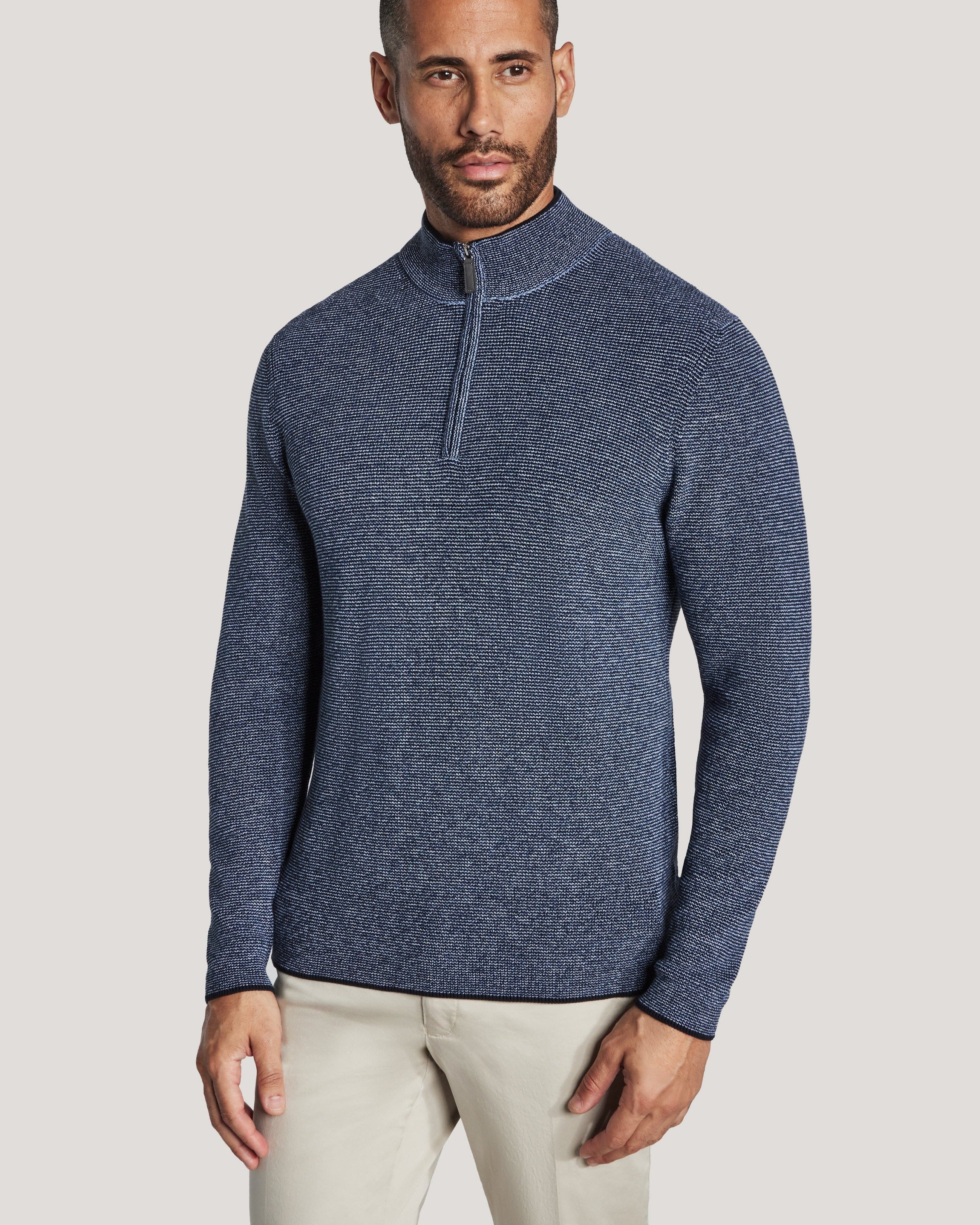 Jack Victor Limited 1/4 Zip Navy / S Dualac 1/4-Zip Sweater