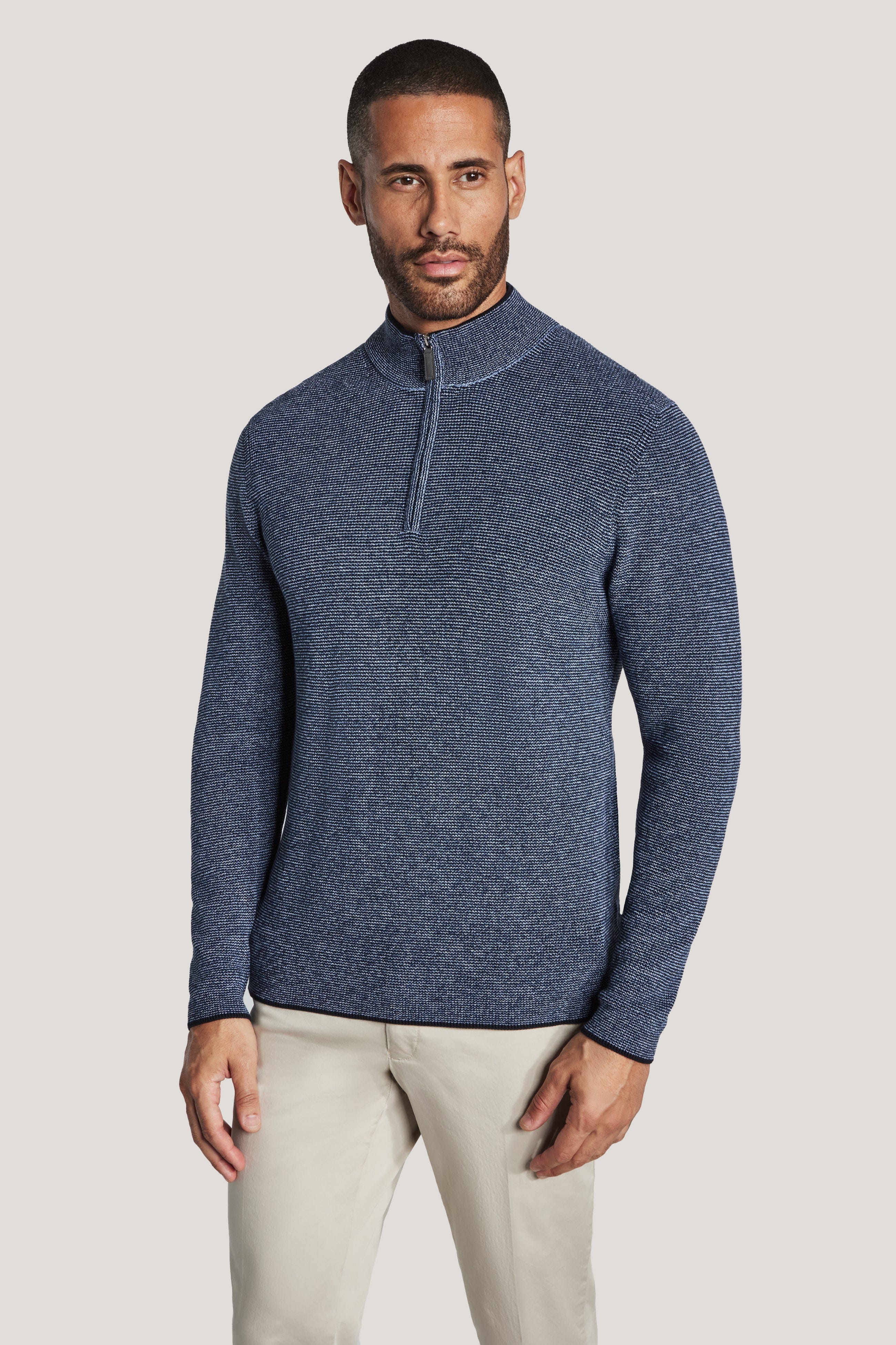 Jack Victor Limited 1/4 Zip Navy / S Dualac 1/4-Zip Sweater