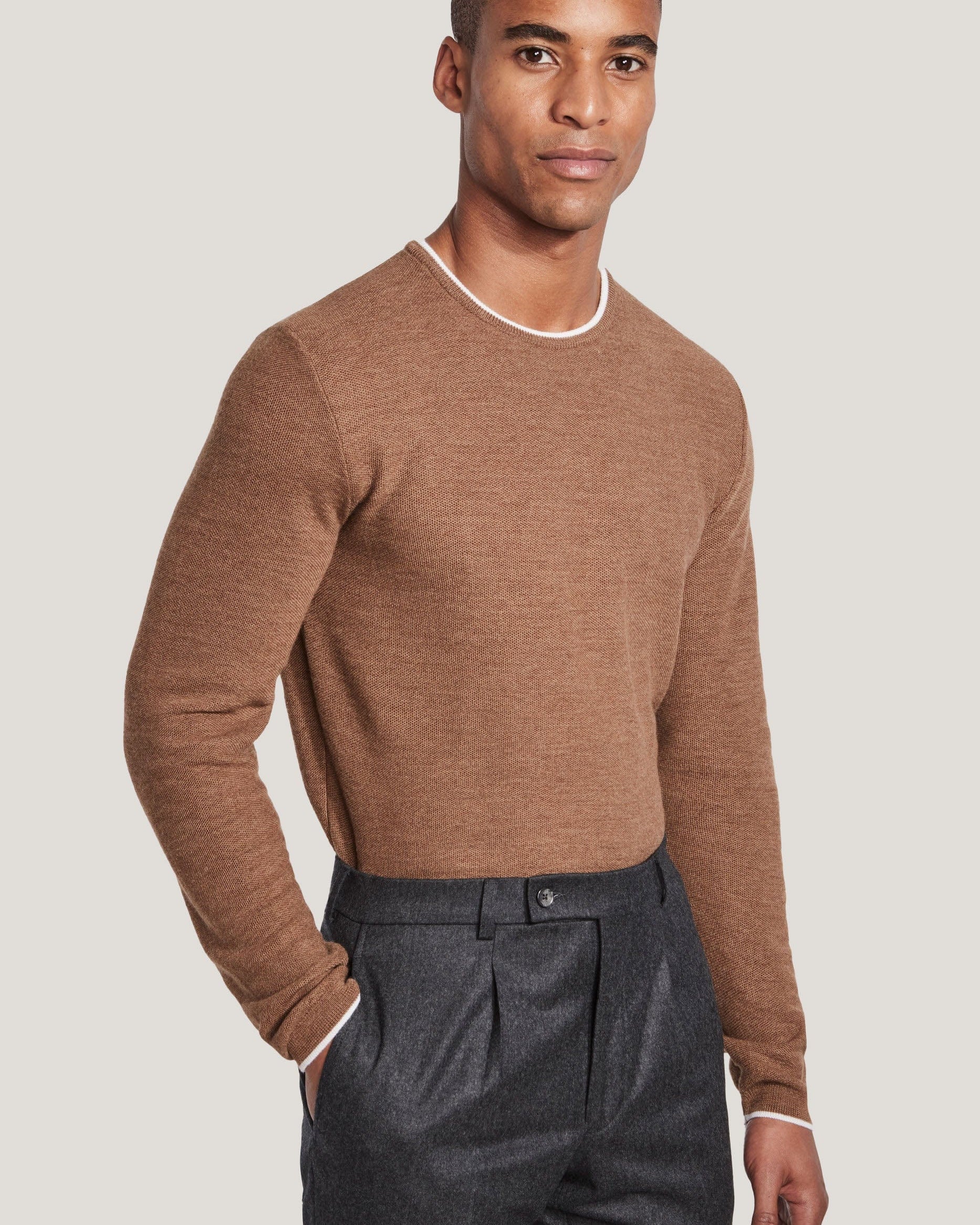 Jack Victor Limited Sweaters Camel / M Belvedere Crew Neck