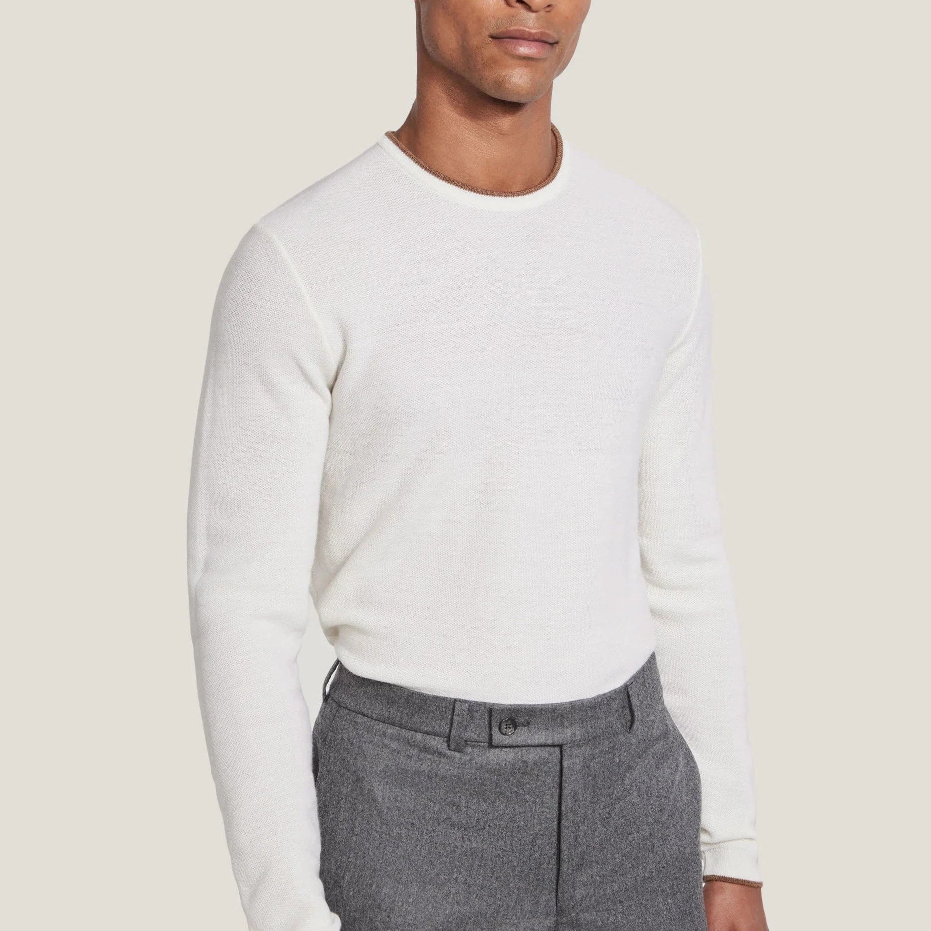 Jack Victor Limited Sweaters Ecru / S Belvedere Crew Neck