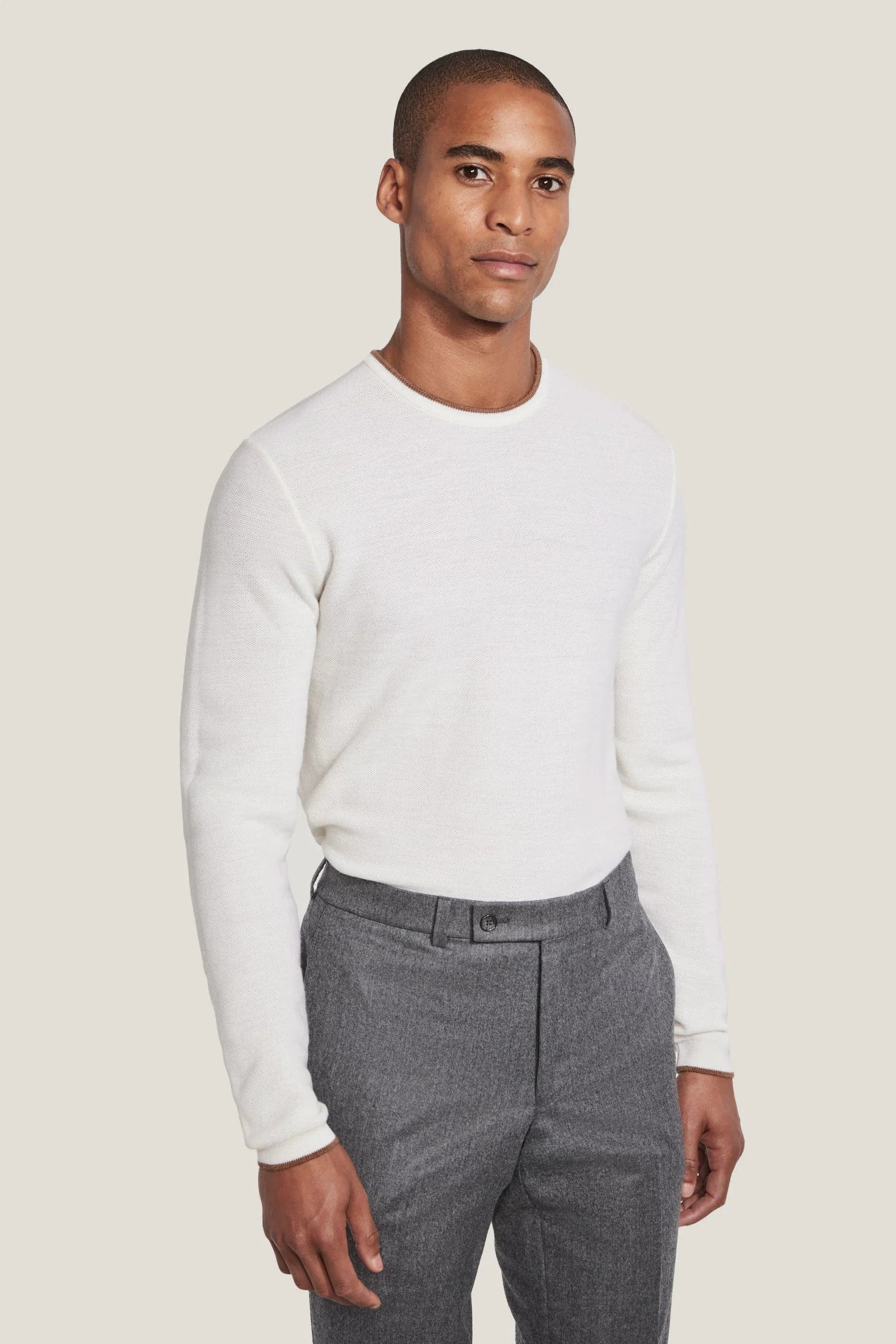 Jack Victor Limited Sweaters Ecru / S Belvedere Crew Neck