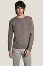 Jack Victor Limited Sweaters Taupe / S Cable Crew Neck