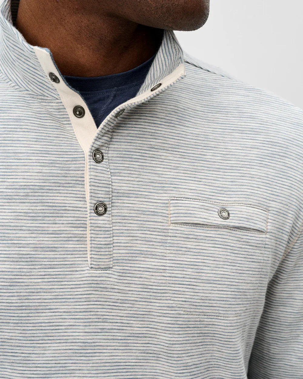 Johnnie-O 1/4 Zip Cove Striped Cotton Henley