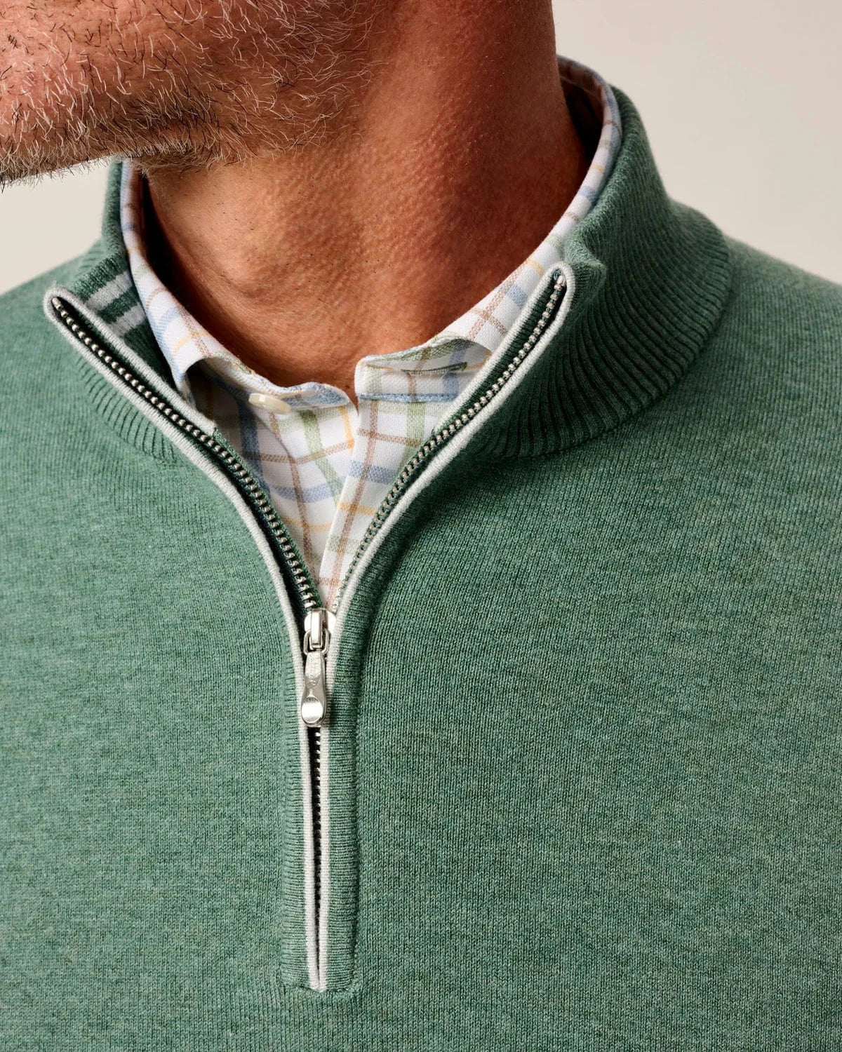 Johnnie-O 1/4 Zip Desmond Plaited Cotton Blend 1/4 Zip Sweater
