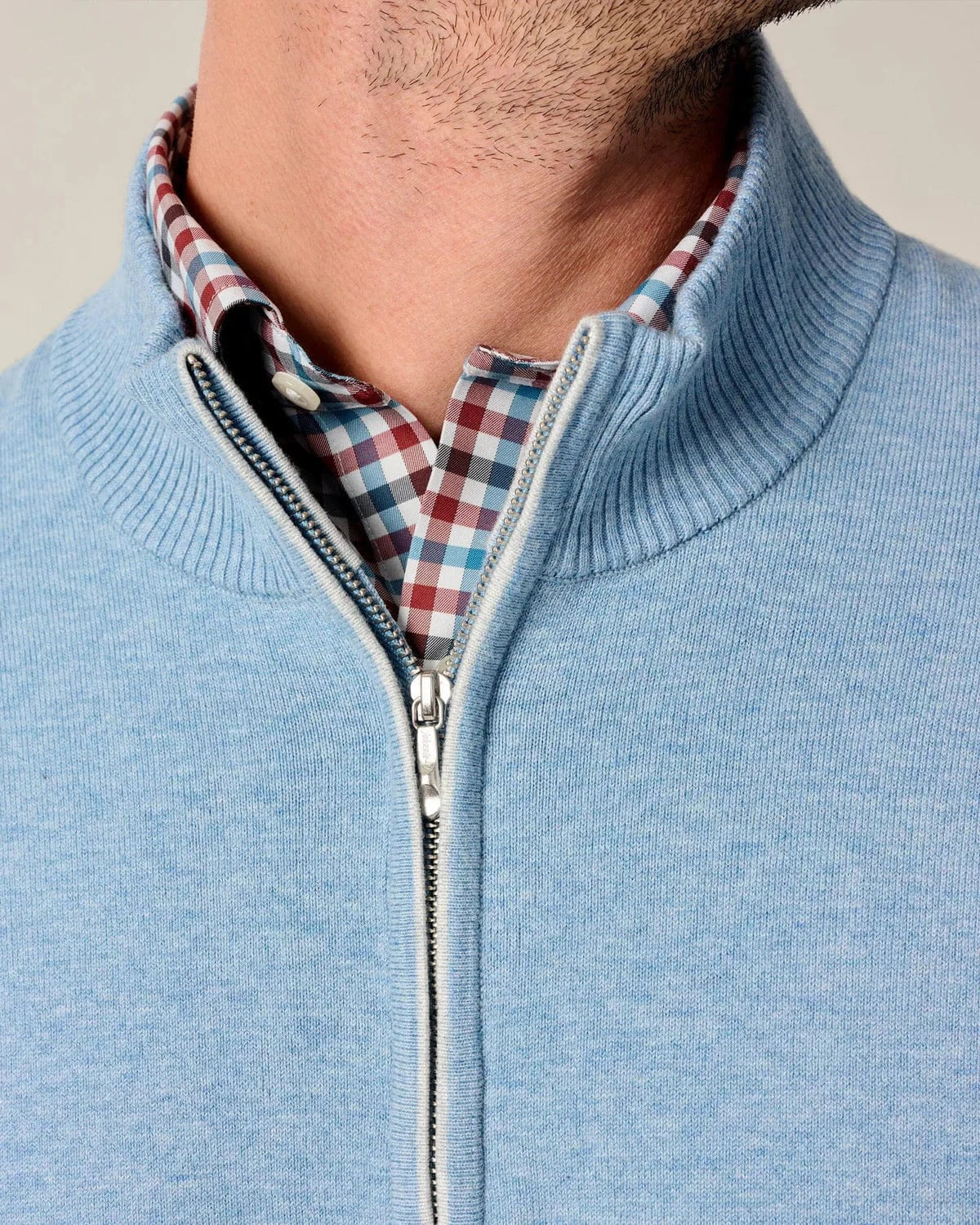 Johnnie-O 1/4 Zip Desmond Plaited Cotton Blend 1/4 Zip Sweater