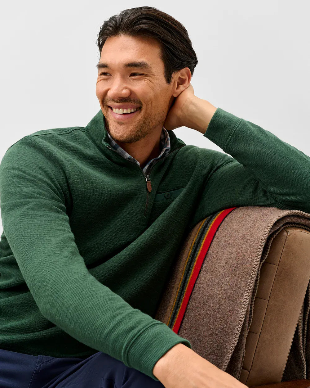 Johnnie-O 1/4 Zip Flame Stitch 1/4 Zip Pullover