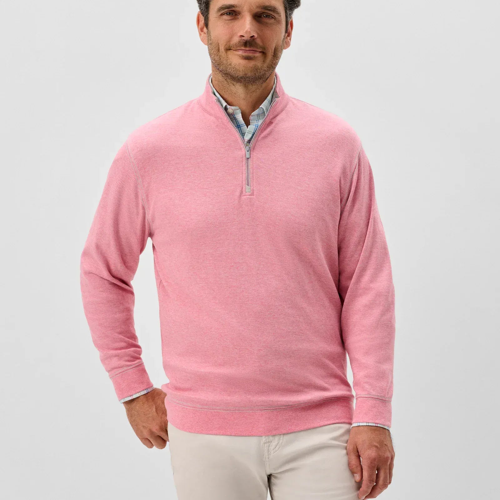 Johnnie-O 1/4 Zip Hanks "Lightweight Sully" 1/4 Zip Pullover in Berry