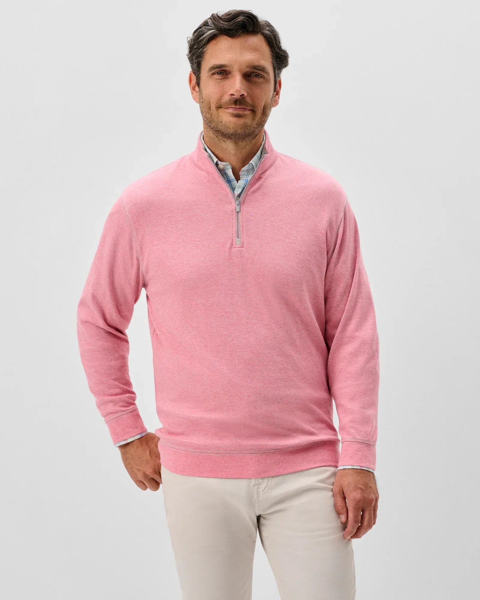 Johnnie-O 1/4 Zip Hanks "Lightweight Sully" 1/4 Zip Pullover in Berry