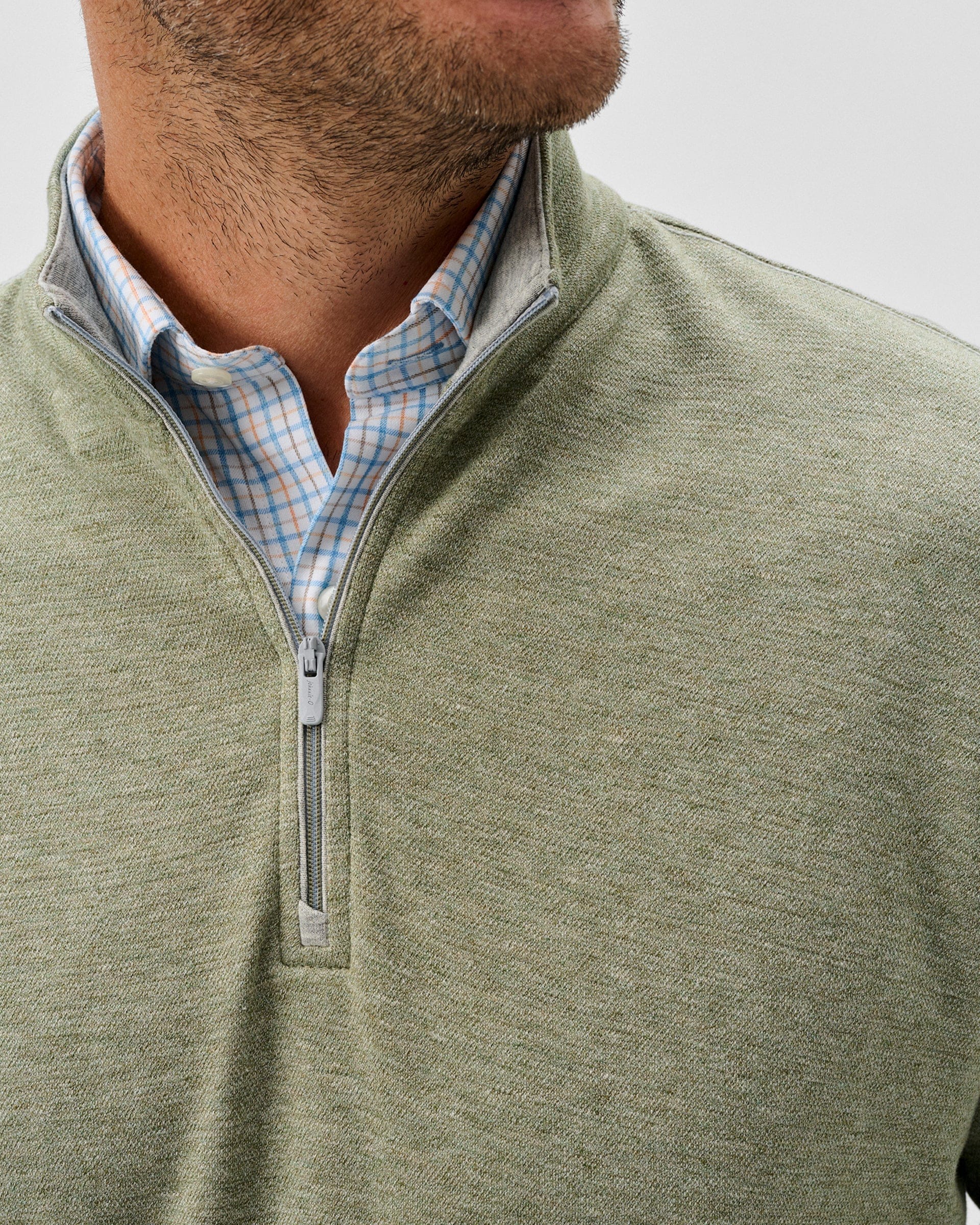 Johnnie-O 1/4 Zip Hanks "Lightweight Sully" 1/4 Zip Pullover in Pesto